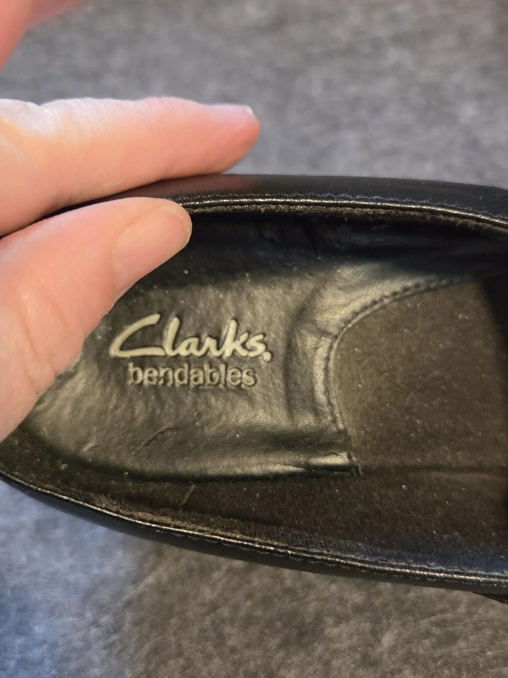 Clarks Black Mary Jane Wedge Pumps With Button Detail